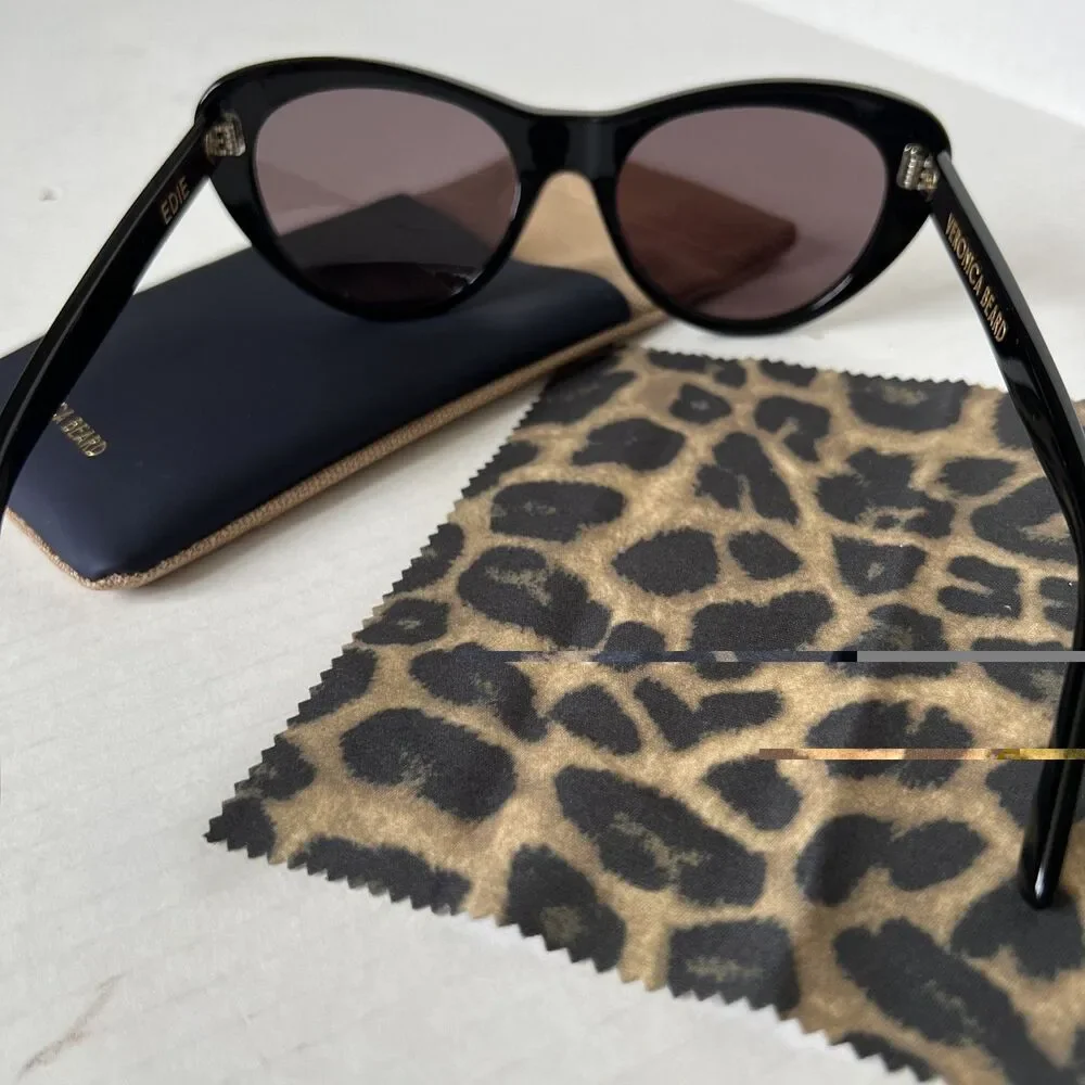 Veronica Beard Edie Cat-Eye Sunglasses Sunglasses Black NWB